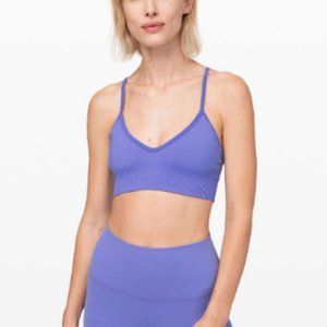 Lot of 2 - Lululemon Ebb To Street Bra - Violet Viola & Moss Rose - Size 6